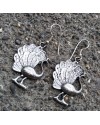 Alphabey's Dancing Peacock Silver Plated Brass Earrings For Women